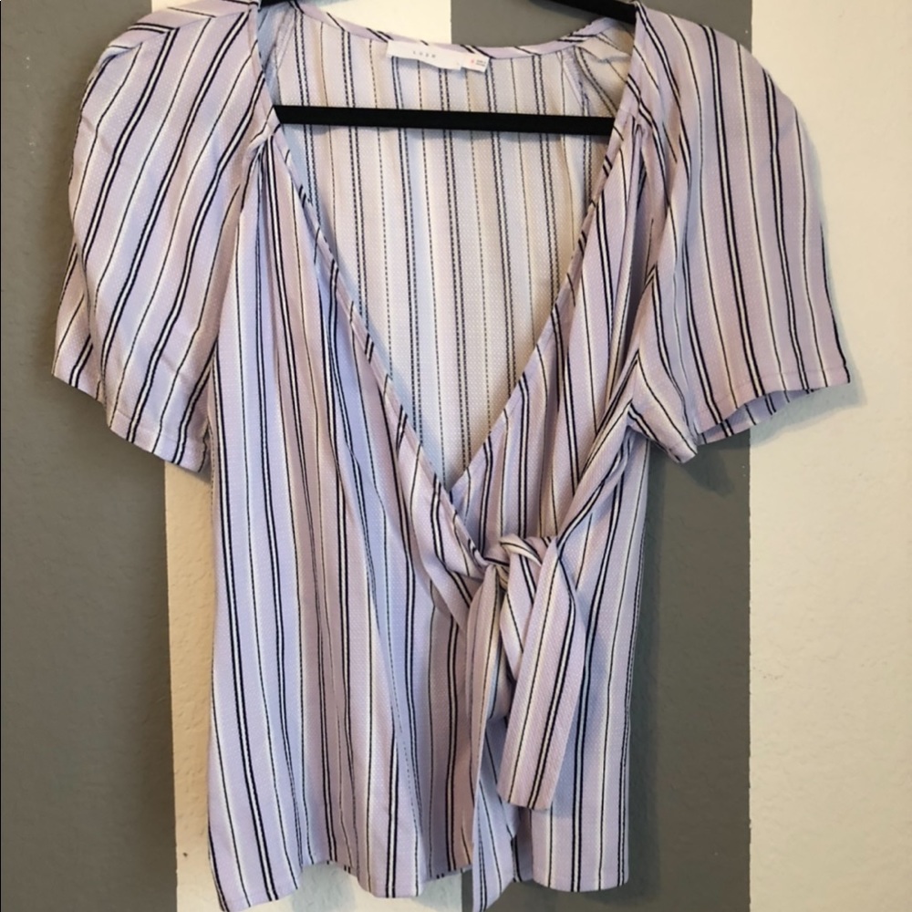 Striped, shirt-sleeve Lush blouse